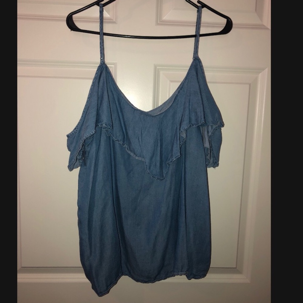 Off the shoulder denim like old navy top